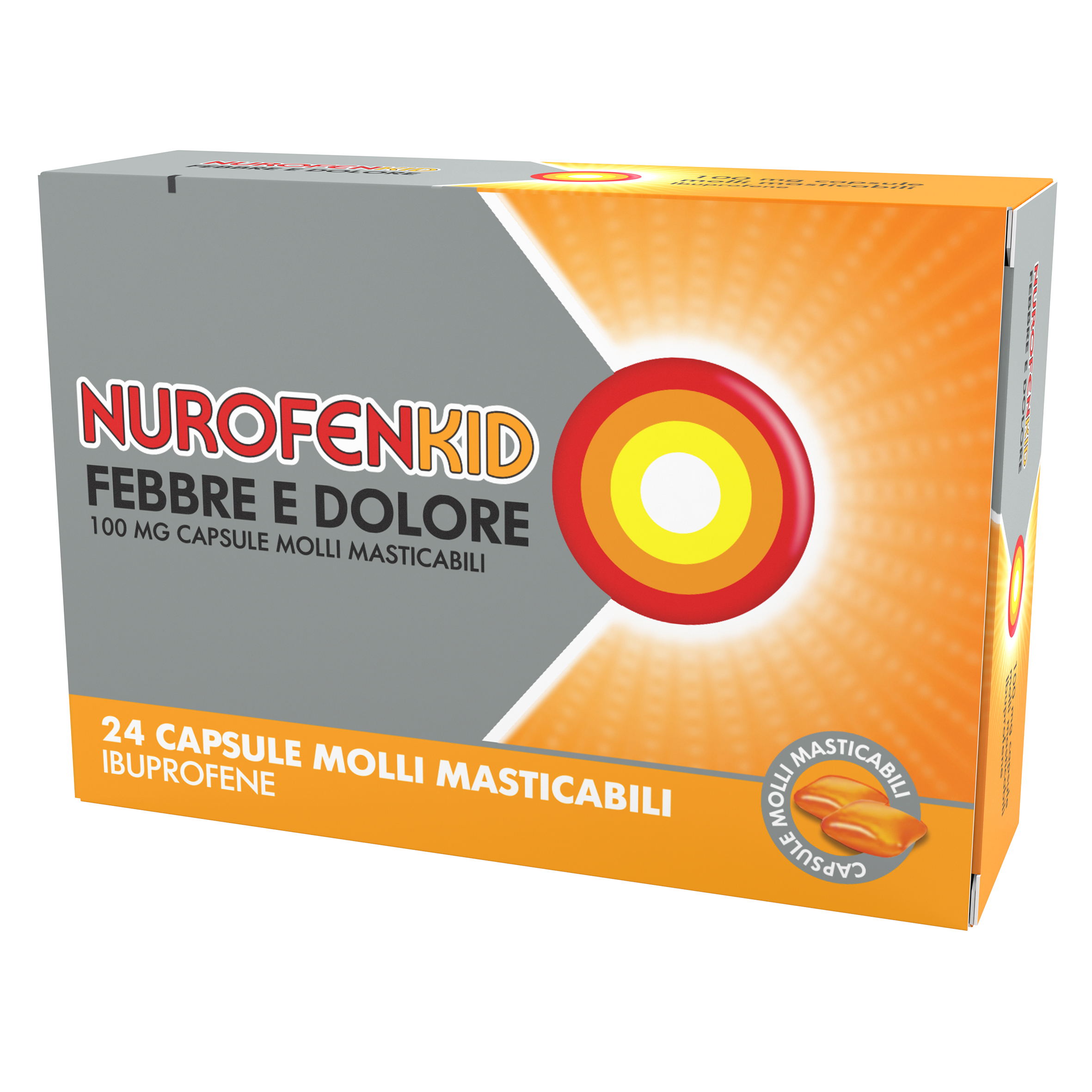 NUROFENKID FEBBRE D*24CPS100MG - farmacia187.it