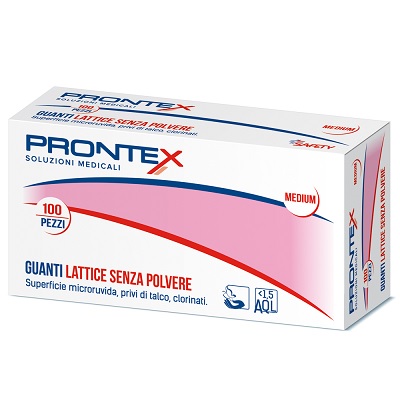 PRONTEX GUANTO IN LATTICE SENZA POLVERE MEDIO 100 PEZZI - farmacia187.it
