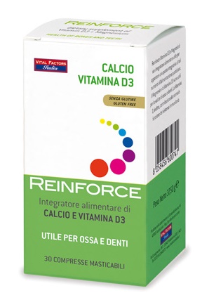 REINFORCE CALCIO + VITAMINA D3 30 COMPRESSE MASTICABILI - farmacia187.it