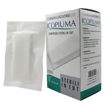ICOPIUMA GARZA COMPRESSA IN TESSUTO NON TESSUTO ADESIVA 18X40 CM 12 PEZZI - farmacia187.it