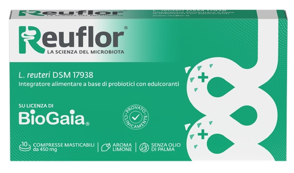 REUFLOR 10 COMPRESSE MASTICABILI AROMA LIMONE - farmacia187.it