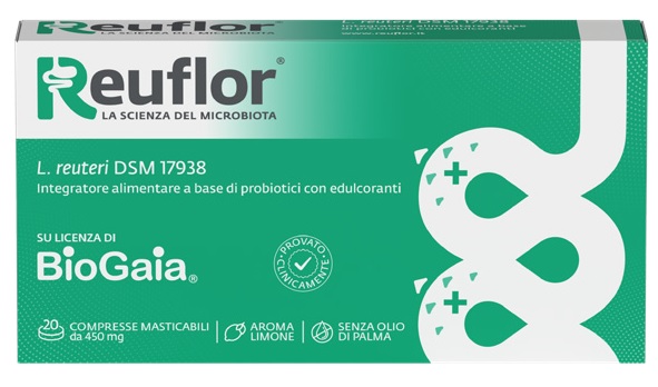 REUFLOR 20 COMPRESSE MASTICABILI AROMA LIMONE - farmacia187.it