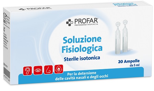 SOLUZIONE FISIOLOGICA STERILE ISOTONICA PROFAR 20 AMPOLLE DA 5 ML - farmacia187.it