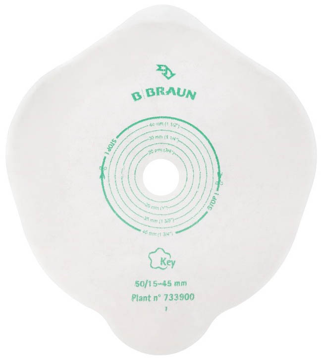 PLACCA PIANA FLEXIMA KEY 40 MM CON PROTETTORE CUTANEO IDROCOLLOIDALE E FLANGIA 5 PEZZI - farmacia187.it