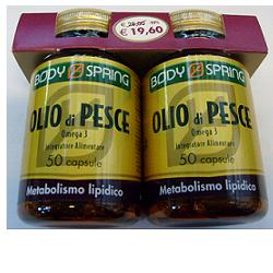 BODY SPRING OLIO DI PESCE OMEGA 3 CONFEZIONE BIPACK 50 CAPSULE X 2 - farmacia187.it
