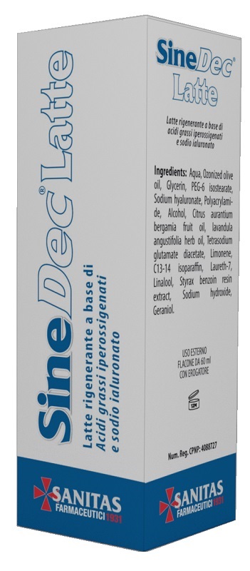 EMULSIONE PROFUMATA CONTENENTE OLIO OSSIGENATO PER PREVENZIONE E MEDICAZIONE DELLE ULCERE DA DECUBITO DI GRADO I SU PELLE INTEGRA SINEDEC LATTE 60ML - farmacia187.it
