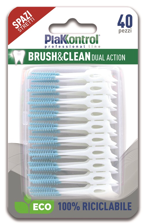 PLAKKONTROL BRUSH & CLEAN SCOVOLINI SPAZI STRETTI 40 PEZZI - farmacia187.it