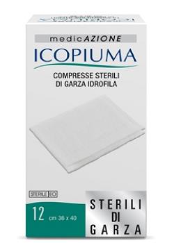 ICOPIUMA GARZA COMPRESSA IDROFILA 36X40CM 12 PEZZI - farmacia187.it