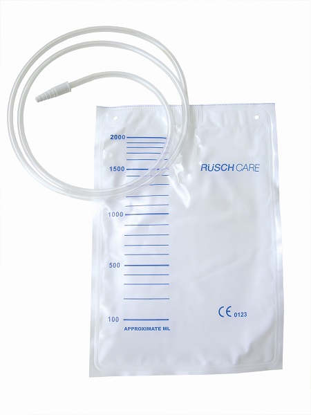 SACCA DI DRENAGGIO LETTO PER INCONTINENZA 2000ML IN PVC CON TUBO DI RACCORDO 130CM DIAMETRO 5X7MM MONOUSO 200 PEZZI - farmacia187.it