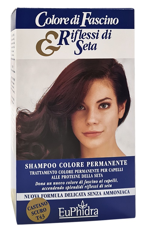 EUPHIDRA COLORE DI FASCINO & RIFLESSI DI SETA SHAMPOO COLOR PERMANENTE 43 CASTANO SCURO 120 ML - farmacia187.it
