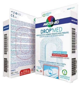 MEDICAZIONE COMPRESSA AUTOADESIVA DERMOATTIVA IPOALLERGENICA AERATA MASTER-AID DROP MED 10X12 5 PEZZI - farmacia187.it