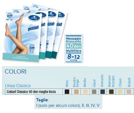 SAUBER COLLANT 40 DENARI MAGLIA LISCIA NERO 4 LINEA CLASSICA - farmacia187.it