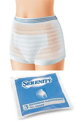 MUTANDINA ELASTICA RETTANGOLARE A RETE SERENITY M 3 PEZZI - farmacia187.it