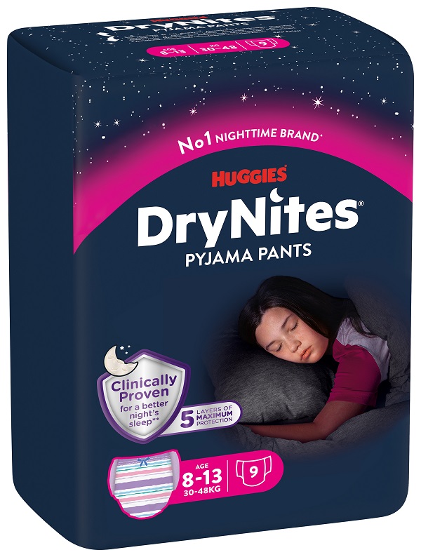 PANNOLINO HUGGIES DRYNITES 8/13 ANNI GIRL L 30/48KG 9 PEZZI - farmacia187.it