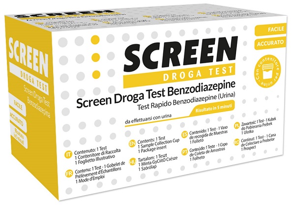 SCREEN DROGA TEST BENZODIAZEPINE TEST ANTIDROGA CON CONTENITORE URINA - farmacia187.it