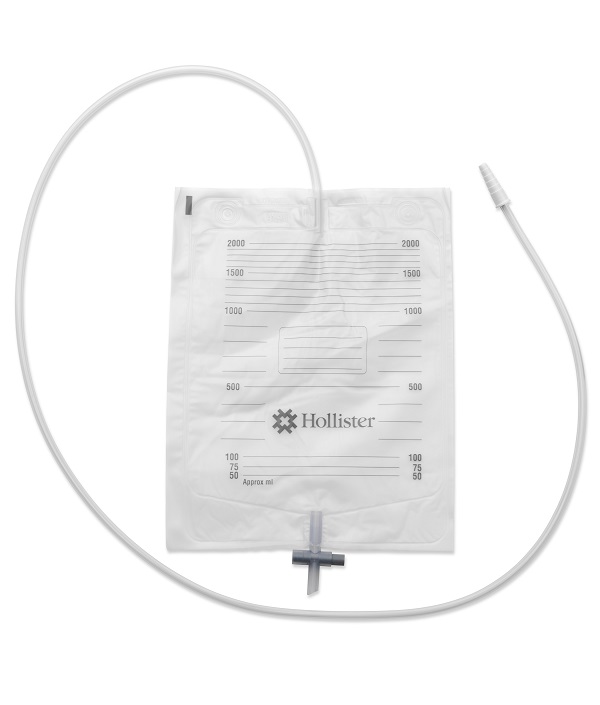 SACCA URINA DA LETTO HOLLISTER CON ANTIREFLUSSO E RUBINETTO DI SCARICO TUBO 90CM 30 PEZZI - farmacia187.it