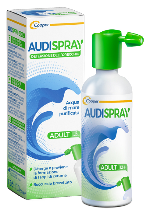 AUDISPRAY ADULT SOLUZIONE DI ACQUA DI MARE IPERTONICA SPRAY SENZA GAS DETERSIONE ORECCHIO 50 ML - farmacia187.it