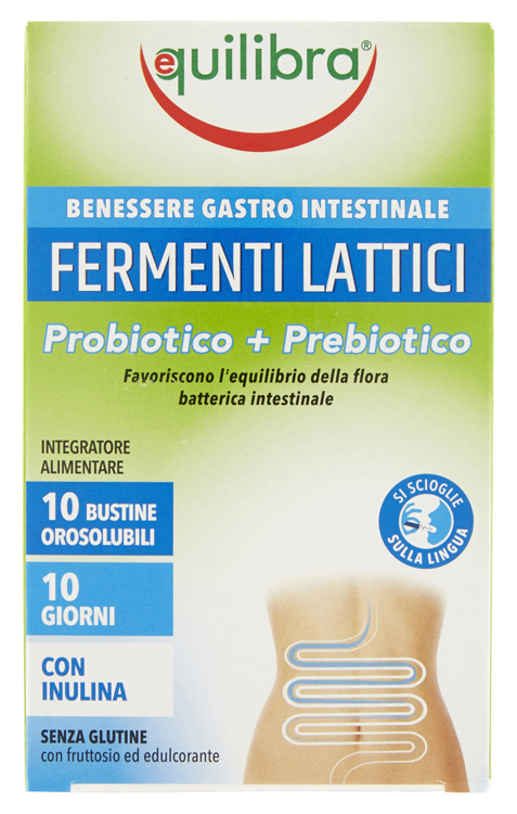 FERMENTI LATTICI PROBIOTICO + PREBIOTICO 10 BUSTINE OROSOLUBILI - farmacia187.it
