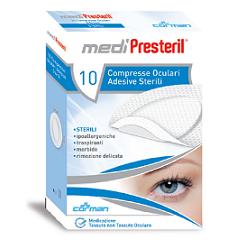 GARZA COMPRESSA OCULARE MEDIPRESTERIL ADESIVA TNT 6,5X9,5CM 10 PEZZI - farmacia187.it