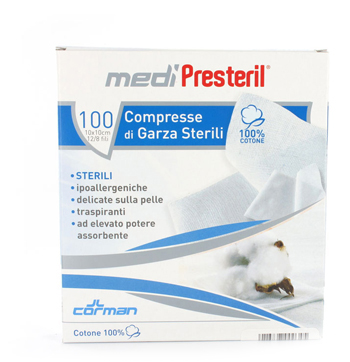 GARZA MEDIPRESTERIL MONOUSO STERILE 36X40 12 PEZZI - farmacia187.it
