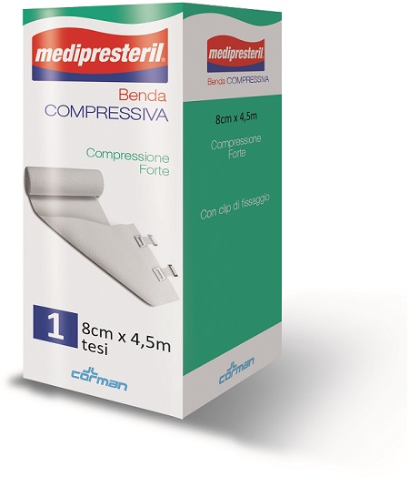 BENDA MEDIPRESTERIL COMPRESSIONE FORTE M4,5X8CM TESI - farmacia187.it