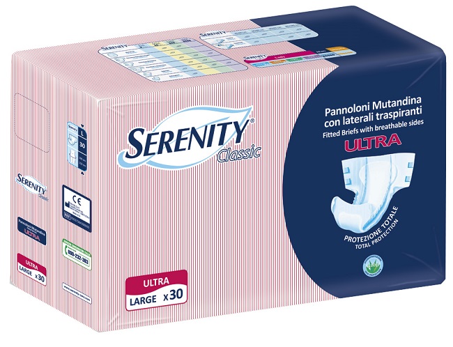 PANNOLONE A MUTANDINA SERENITY CLASSIC ULTRA ALOE LARGE 30 PEZZI - farmacia187.it