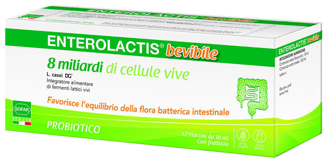 ENTEROLACTIS BEVIBILE 12 FLACONCINI DA 10 ML SOFAR - farmacia187.it