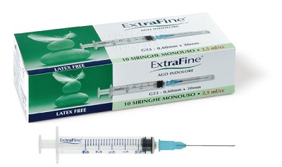 SIRINGA IPODERMICA EXTRAFINE 2,5 CC G23 0,60X30 10 PEZZI - farmacia187.it