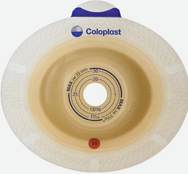 PLACCA PER UROSTOMIA SISTEMA A 2 PEZZI SENSURA XPRO CONVEX LIGHT FORO RITAGLIABILE 15-33MM FLANGIA 50MM 5 PEZZI - farmacia187.it