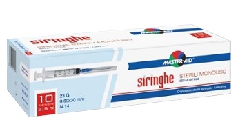 SIRINGA PER VENIPUNTURA MASTER-AID 5 ML GAUGE 23 10 PEZZI - farmacia187.it