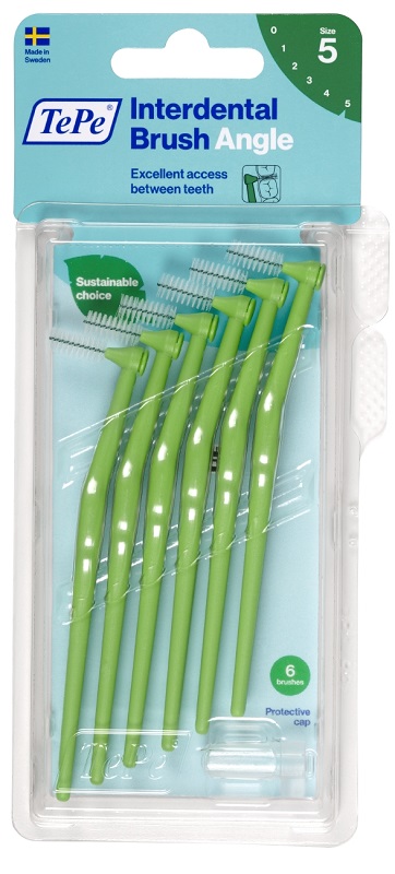 TEPE ANGLE SCOVOLINO VERDE 0,8MM 6 PEZZI - farmacia187.it