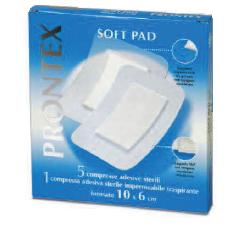 GARZA COMPRESSA PRONTEX SOFT PAD 10X6 CM 6 PEZZI (5 TNT + 1 IMPERMEABILE AQUA PAD) - farmacia187.it