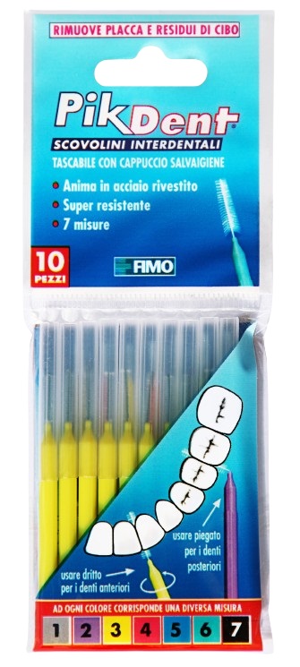 PIKDENT STUZZICOLINO 3 GIALLO 10 PEZZI - farmacia187.it
