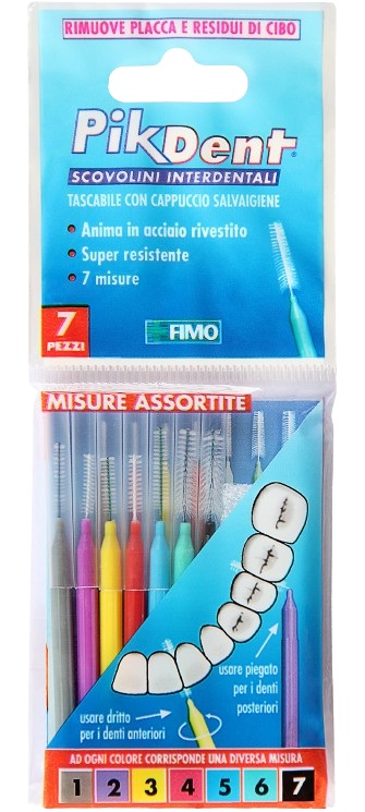 PIKDENT STUZZICOLINO 1 BUSTINA CON 7 MISURE ASSORTITE - farmacia187.it