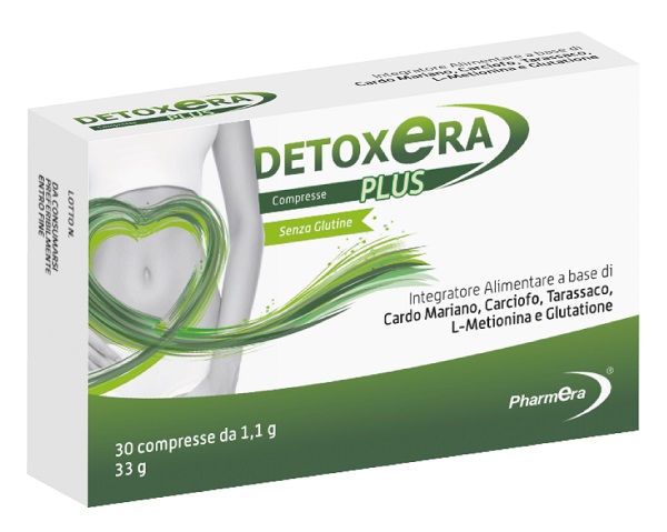 DETOXERA PLUS INTEGRATORE ALIMENTARE PER STIPSI E TRANSITO INTESTINALE 30 COMPRESSE - farmacia187.it