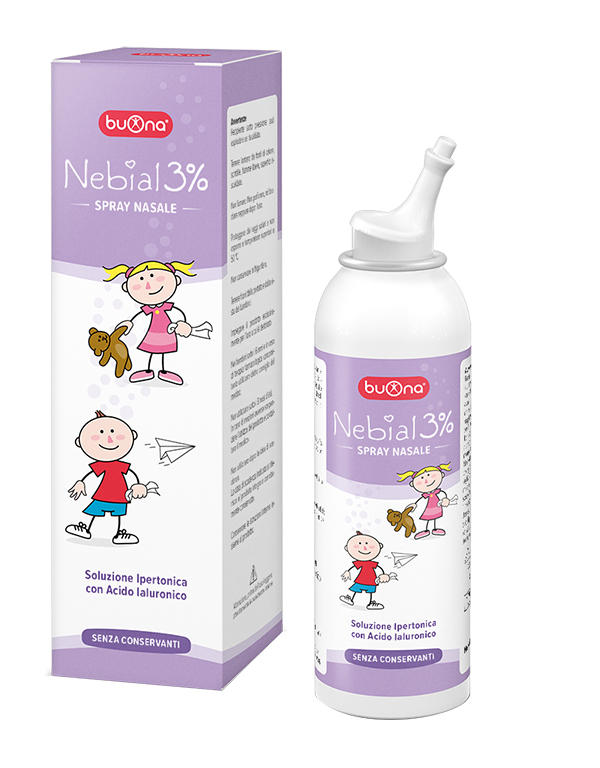 NEBIAL SOLUZIONE SALINA IPERTONICA DI SODIO CLORURO AL 3% CON ACIDO IALURONICO SPRAY NASALE 100 ML - farmacia187.it