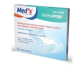 MEDICAZIONE MEDS PORE ADESIVA IMPERMEABILE 10X8CM 5 PEZZI - farmacia187.it