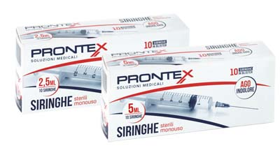 SIRINGA PRONTEX 2,5 ML AGO IND 10 PEZZI - farmacia187.it