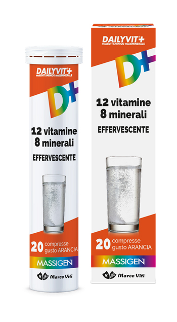 MASSIGEN DAILYVIT 12 VITAMINE 8 MINERALI EFFERVESCENTE 20 COMPRESSE - farmacia187.it