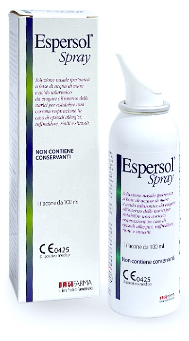 SOLUZIONE NASALE ESPERSOL SPRAY IPERTONICA A BASE DI ACQUA DI MARE E ACIDO IALURONICO 0,02% 100ML - farmacia187.it