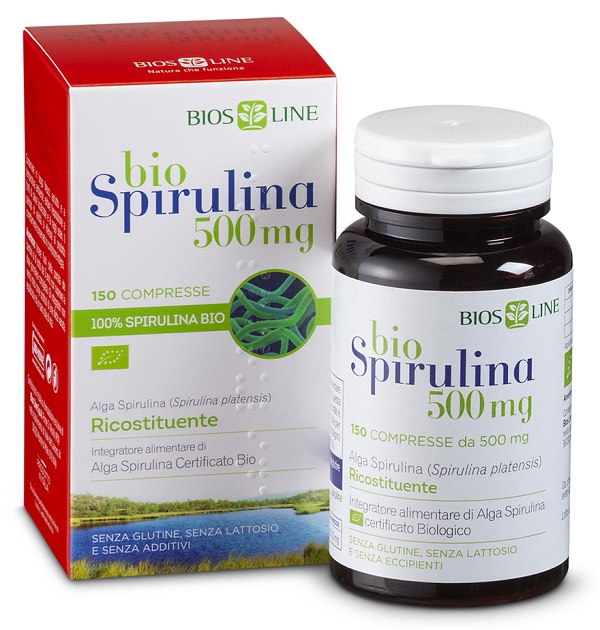 BIOSLINE BIOSPIRULINA 500 NEW 150 COMPRESSE CERT ECOCERT - farmacia187.it