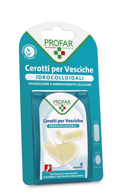 CEROTTO VESCICHE IDROCOLLOIDALE PROFAR ASSORTITI 6 PEZZI - farmacia187.it