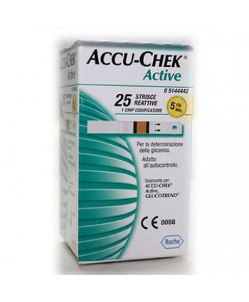 STRISCE MISURAZIONE GLICEMIA ACCU-CHEK ACTIVE STRIPS 25 PEZZI INF RETAIL - farmacia187.it