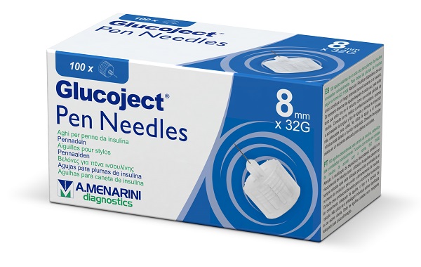 AGO PER PENNA DA INSULINA GLUCOJECT 8 MM GAUGE 32 100 PEZZI - farmacia187.it