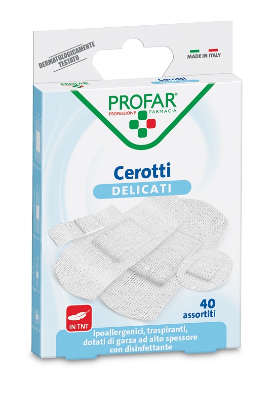 CEROTTO TESSUTO NON TESSUTO DELICATO ASSORTITI 40 PEZZI PROFAR - farmacia187.it