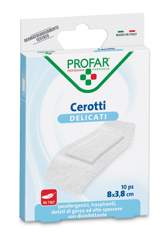CEROTTO TESSUTO NON TESSUTO DELICATO SUPER 8X3,8 CM 10 PEZZI PROFAR - farmacia187.it