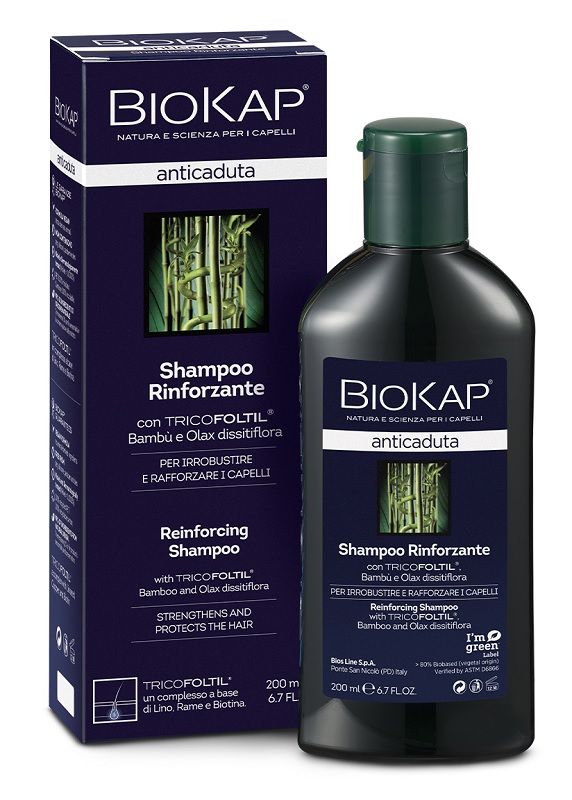 BIOKAP SHAMPOO RINFORZANTE ANTICADUTA CON TRICOBIOTIC NUOVA FORMULA 200 ML - farmacia187.it