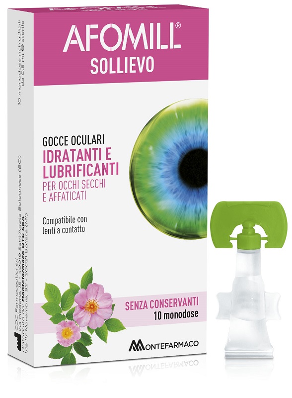 AFOMILL SOLLIEVO GOCCE OCULARI OCCHI 10 FIALE DA 0,5 ML - farmacia187.it