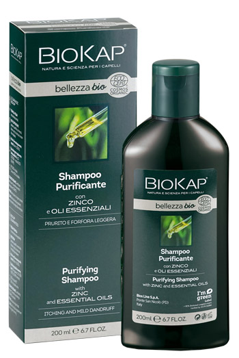 BIOKAP BELLEZZA BIO SHAMPOO PURIFICANTE COSMOS ECOCERT 200 ML BIOSLINE - farmacia187.it