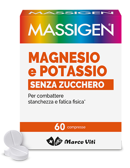 MASSIGEN MAGNESIO POTASSIO SENZA ZUCCHERI 60 COMPRESSE - farmacia187.it